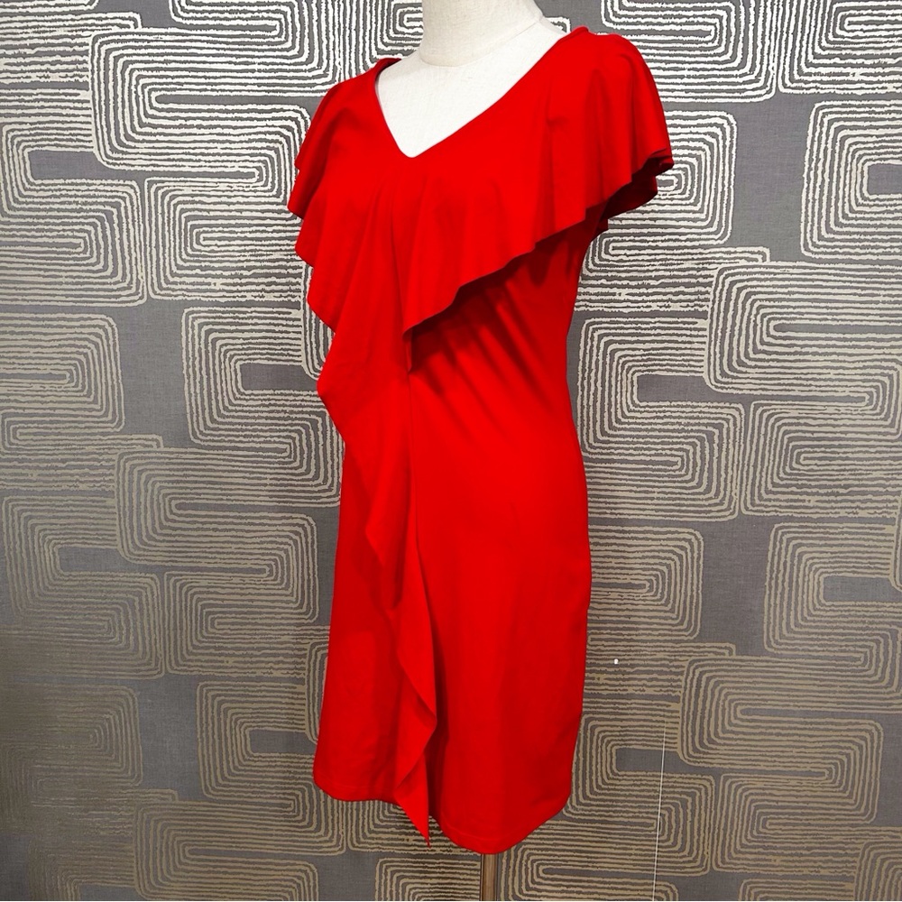SUSANA MONACO Red Ruffle Dress